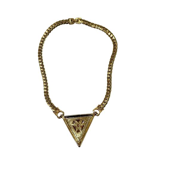 Park Lane Retrospect -TRIANGLE black/gold/cream pendant - Picture 3 of 6